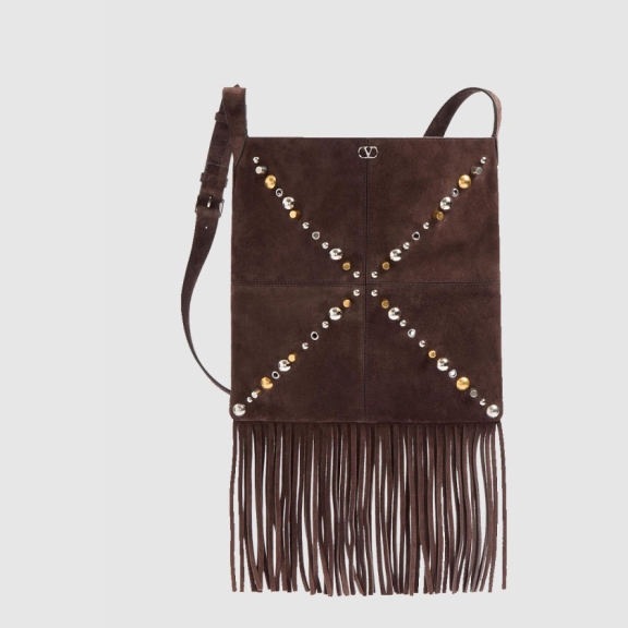 가라바니 넬코트 스웨이드 프린지 숄더백