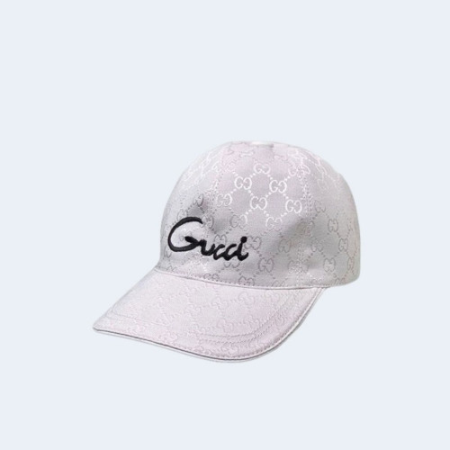 GG 자카드 로고 화이트 베이스볼 캡